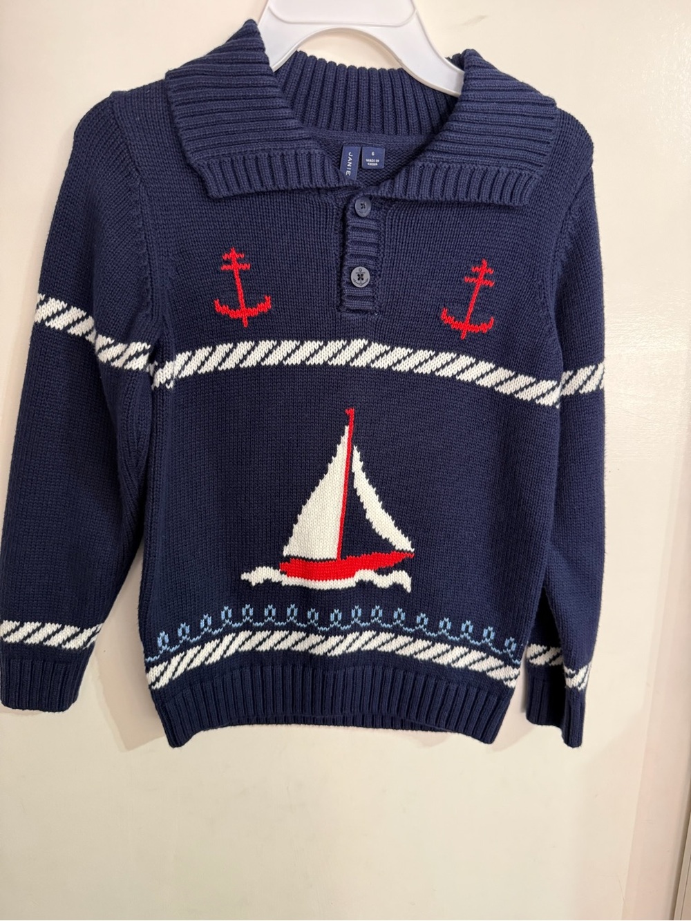 EUC Boy’s Janie and Jack Shawl Collar Sweater Size 6